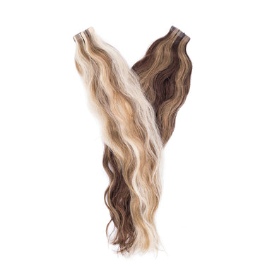 Tape Extensions BASIC QUALITÄT GEWELLT gesträhnt 10 Stück